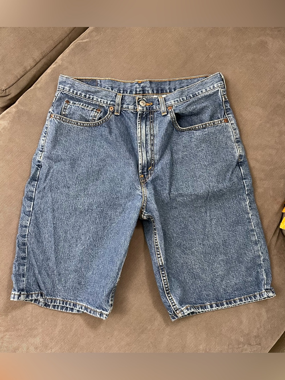 VTG Y2K Levis 569 Loose Straight Denim Shorts Mens 32 Dark Wash Blue Jean Shorts